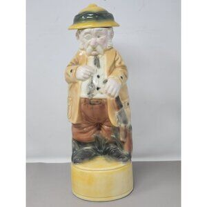 Vintage British Colonial Safari Mouse Hunter Figurine Alberta Ceramic Decanter‎